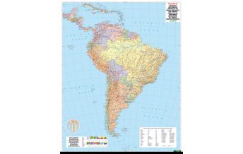 Südamerika Wandkarte: Südamerika politisch 1:8.000.000 Freytag-Berndt und Artaria