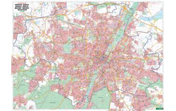 Europe Wandkarte: München Gesamtplan 1:22.500, Poster metallbestäbt Freytag-Berndt und Artaria