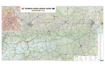 f&b Road Maps Wandkarte-Magnetmarkiertafel: Österreich physisch Großformat 1:300.000 Freytag-Berndt und Artaria
