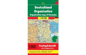 Europa Wandkarte-Metallbestäbt: Deutschland Organisation 1:700.000 Freytag-Berndt und Artaria