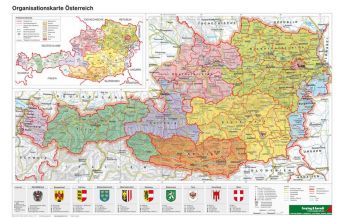 Schulhandkarten Österreich Organisiation - Planokarte 1:1.400.000 Freytag-Berndt und ARTARIA