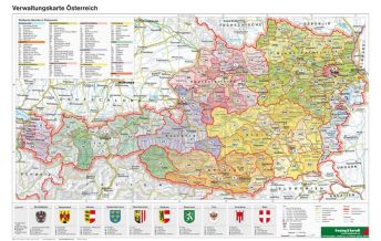 Schulhandkarten Österreich Verwaltung - A3, Planokarte 1:1.400.000 Freytag-Berndt und ARTARIA