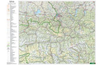 Austria Wandkarte: Salzburg - Salzkammergut 1:200.000 Freytag-Berndt und Artaria