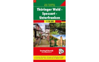 f&b Road Maps Thüringer Wald - Spessart - Unterfranken, Autokarte 1:150.000, Blatt 7 Freytag-Berndt und ARTARIA