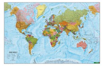 World Maps f&b Planokarte in Rolle - The World/Welt International political 1:35.000.000 Freytag-Berndt und Artaria