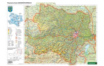 Schulhandkarten Schreibtischunterlage DUO, Schulhandkarte Niederösterreich 1:450.000 Freytag-Berndt und ARTARIA