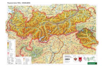 Schulhandkarten Schreibtischunterlage DUO, Schulhandkarte Tirol - Vorarlberg 1:450.000 Freytag-Berndt und ARTARIA