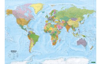 World Maps World map, political - physical, english, 1:20.000.000, Poster with metal ledges, freytag & berndt Freytag-Berndt und Artaria