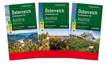 f&b Straßenkarten Österreich-Set, Autokarte 1:250.000, 3 Blätter in Kunststoff-Hülle Freytag-Berndt und Artaria