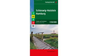 f&b Road Maps Schleswig-Holstein - Hamburg, Straßen- und Freizeitkarte 1:150.000, freytag & berndt Freytag-Berndt und Artaria