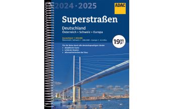 Reise- und Straßenatlanten ADAC Superstraßen 2024/2025 Deutschland 1:200.000, Österreich, Schweiz 1:300.000 ADAC Verlag