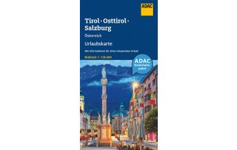 Straßenkarten ADAC Urlaubskarte Österreich: Tirol, Osttirol, Salzburg 1:150 000 ADAC Verlag
