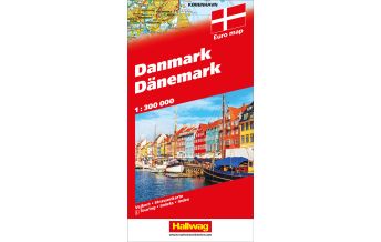 Road Maps Dänemark Strassenkarte 1:300 000 Hallwag Verlag