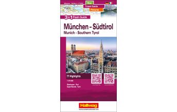 Straßenkarten Österreich München-Südtirol-Oberbayern-Tirol Flash Guide Hallwag Verlag