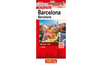 Stadtpläne Barcelona 3 in 1 City Map Hallwag Verlag
