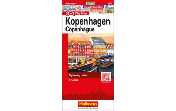 Stadtpläne Kopenhagen 3 in 1 City Map Hallwag Verlag