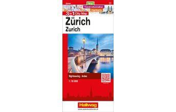 Stadtpläne Zürich 3 in 1 City Map Hallwag Verlag