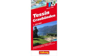 Road Maps Tessin und Graubünden Strassenkarte 1:200 000 Hallwag Verlag