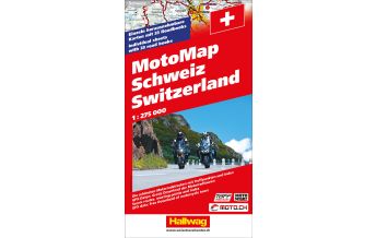 Motorradreisen Schweiz MotoMap 1:275 000 Motorradkarte Hallwag Verlag