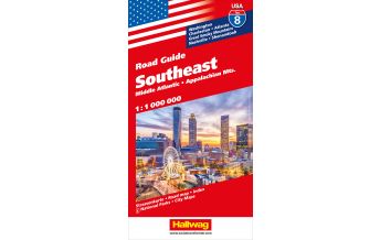 Road Maps Southeast Middle Atlantic, Appalachian Mts. Nr. 08 USA Road Guide 1:1 Mio. Hallwag Verlag