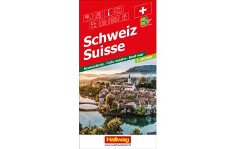 Road Maps Switzerland Schweiz Strassenkarte 1:303 000 Hallwag Verlag
