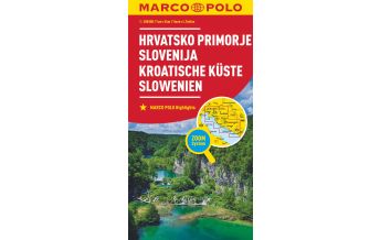 Road Maps MARCO POLO Karte Kroatische Küste, Slowenien 1:300 000 Mairs Geographischer Verlag Kurt Mair GmbH. & Co.