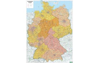 f&b Posters and Wall Maps Wandkarte: Deutschland Postleitzahlen 1:700.000 Freytag-Berndt und Artaria