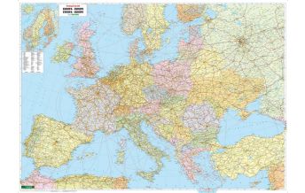Europa Wandkarte-Metallbestäbt: Europa politisch 1:3.500.000 Freytag-Berndt und Artaria