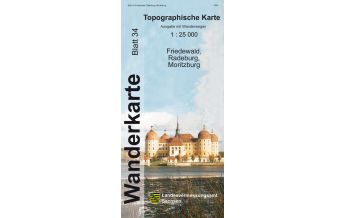 Topographische Karte Sachsen 34 - Friedewald, Radeburg, Moritzburg 1:25.000 Landesamtvermessungsamt Sachsen