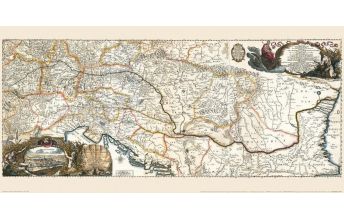 Poster and Wall Maps Historische Karte: Donaulauf mit Südosteuropa. Donaukarte 1683 (Plano) Rockstuhl Harald