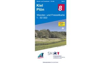 Hiking Maps Germany Wander- und Freizeitkarte 8, Kiel, Plön 1:50.000 Landesvermessungsamt Schleswig-Holstein