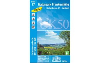 Wanderkarten Bayern UK50-17 Naturpark Frankenhöhe, Rothenburg o.d.T., Ansbach 1:50.000 LDBV