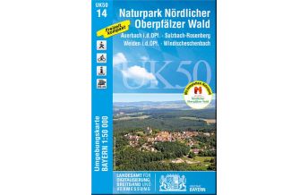 Wanderkarten Bayern UK50-14 Naturpark Nördlicher Oberpfälzer Wald LDBV