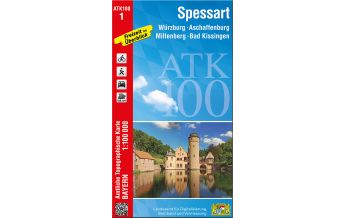 Wanderkarten Bayern Bayerische ATK100-1, Spessart 1:100.000 LDBV