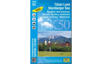 Wanderkarten Bayern UK50-52 Tölzer Land, Starnberger See LDBV