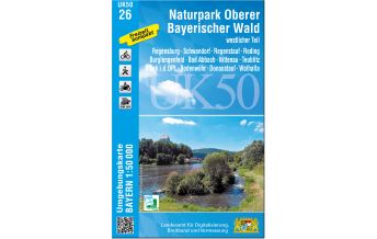 Hiking Maps Bavaria UK50-26 Naturpark Oberer Bayerischer Wald - westlicher Teil LDBV