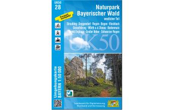 Wanderkarten UK50-28 Naturpark Bayerischer Wald - westlicher Teil LDBV