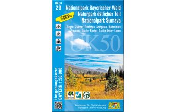 Wanderkarten Tschechien UK50-29 Nationalpark Bayerischer Wald, Naturpark östlicher Teil, Nationalpark Sumava LDBV