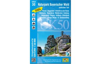 Hiking Maps Bavaria UK50-30 Naturpark Bayerischer Wald - südlicher Teil 1:50.000 LDBV