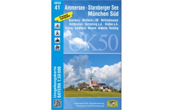 Hiking Maps Bavaria UK50-41 Ammersee, Starnberger See, München-Süd 1:50.000 LDBV