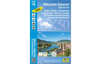Hiking Maps Bavaria Bayerische UK50-16, Naturpark Spessart - südlicher Teil 1:50.000 LDBV