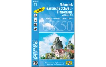 Hiking Maps Bavaria UK50-11 Naturpark Fränkische Schweiz - Frankenjura südlicher Teil LDBV