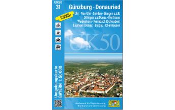Hiking Maps Bavaria UK50-31 Günzburg, Donauried 1:50.000 LDBV