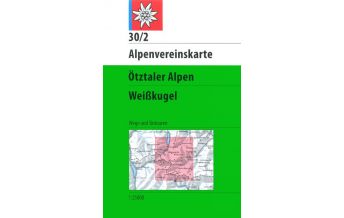 Ski Touring Maps Alpenvereinskarte 30/2, Ötztaler Alpen - Weißkugel 1:25.000 Österreichischer Alpenverein