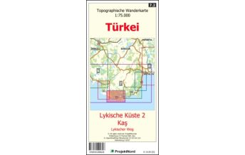 Hiking Maps Turkey Lykische Küste 2 - Kaş - Lykischer Weg - Topographische Wanderkarte 1:75.000 Türkei (Blatt 7.2) MapFox