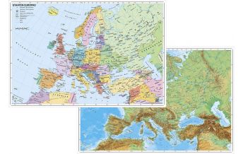 Poster and Wall Maps Europa politisch/physisch DUO-Schreibunterlage  Stiefel GmbH