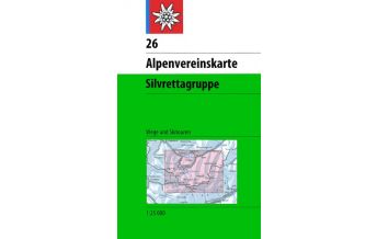 Ski Touring Maps Alpenvereinskarte 26, Silvrettagruppe 1:25.000 Österreichischer Alpenverein