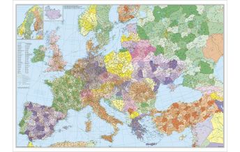 Europe Wandkarte: Europa mit Türkei - Straßen- und Postleitzahlenkarte Stiefel GmbH