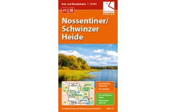 Wanderkarten Mecklenburg-Vorpommern Rad- und Wanderkarte Nossentiner und Schwinzer Heide1:50.000 Klemmer Verlag