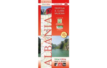 Wanderkarten Balkan Albania hiking & biking Map 2, Tropoja, Bajram Curri, Valbona 1:50.000 Huber Verlag